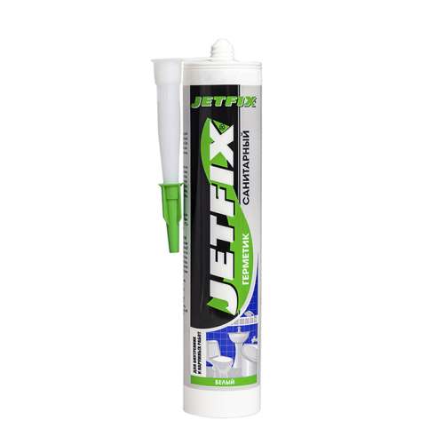 JETFIX, Герметик силикон-санитарный белый, 280 мл